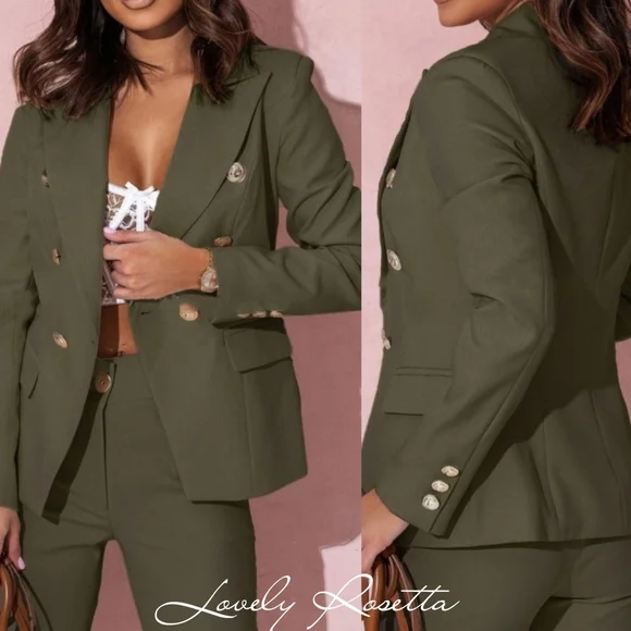 Green Women's Pants Set
